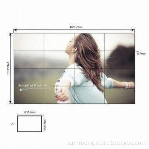 55-inch Super Barrow Gap LCD Video Wall 700cd/m2 Brightness, 5.7mm Narrow Bezel